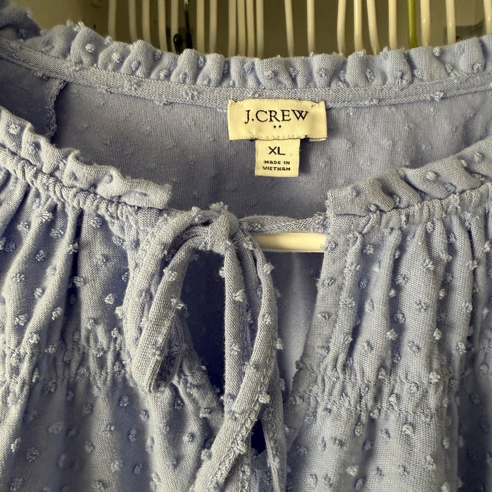 J. Crew Light Blue Textured Blouse - Picture 2 of 4
